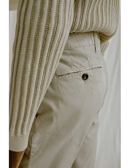 PANTALONE T9018 123511 SLIM ARMATURA COTONE STRETCH TINTO VINTAGE COLORE BEIGE