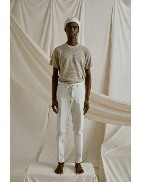 PANTALONE T910 123703 SLIM GABARDINE TINTO OLD COLORE BEIGE CHIARO