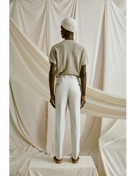 PANTALONE T910 123703 SLIM GABARDINE TINTO OLD COLORE BEIGE CHIARO