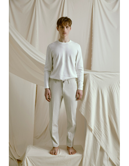 PANTALONE T901 123036 COMFORT MICRO PIQUET COTONE STRETCH TINTO DIRETTO COLORE BEIGE