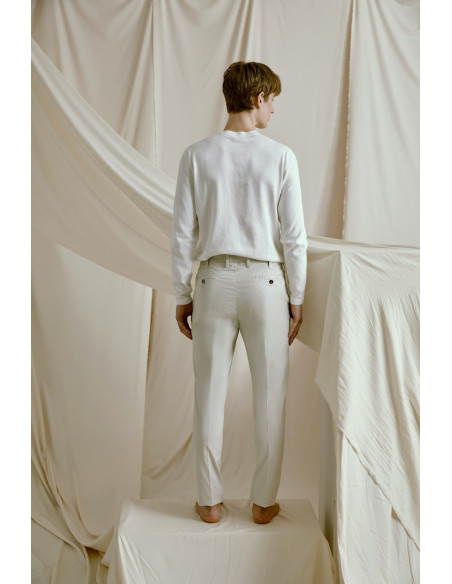 PANTALONE T901 123036 COMFORT MICRO PIQUET COTONE STRETCH TINTO DIRETTO COLORE BEIGE