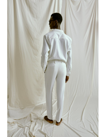 PANTALONE T9067 123066 SUPER SLIM ARMATURA COTONE STRETCH TINTO DIRETTO COLORE BIANCO